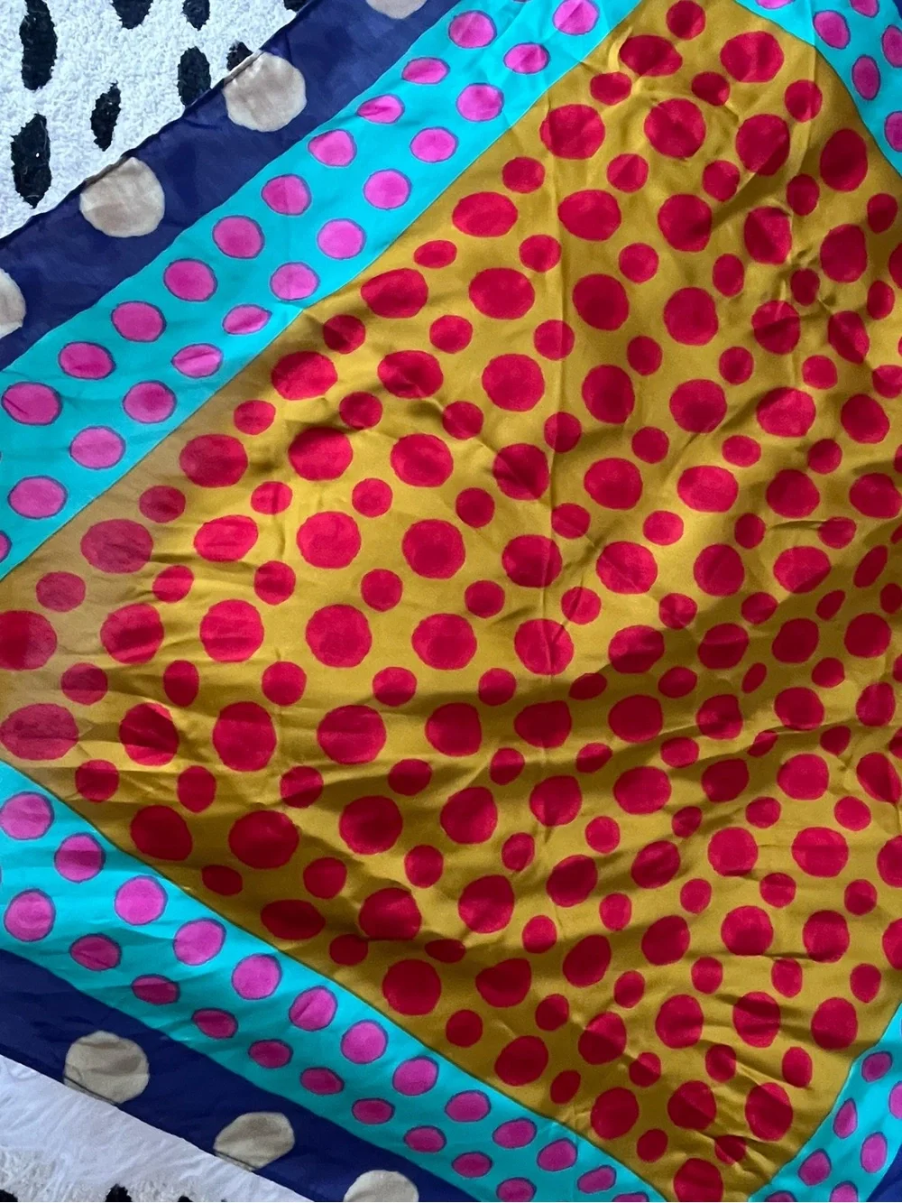 ZARA POLKADOT SILK SCARF